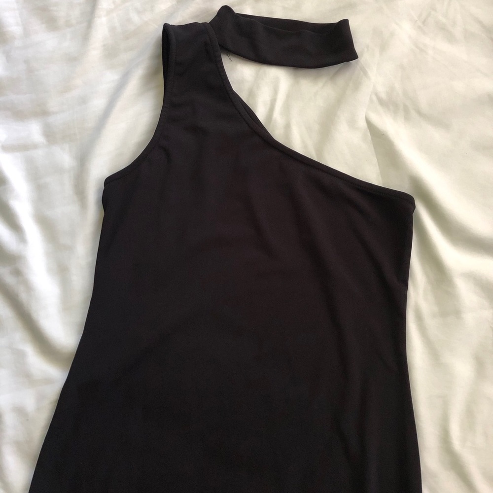 Black One Shoulder Mini Dress